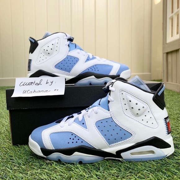 Nike Air Jordan 6 GS retro white UNC blue shoes - Picture 4 of 4